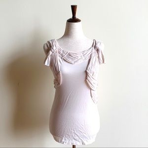 DELETTA ANTHROPOLOGIE Grecian-style pale pink top Medium